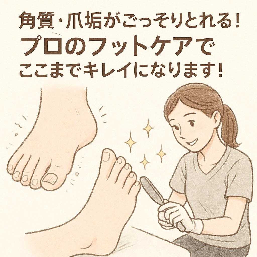 角質・爪垢がごっそりとれる!プロのフットケアでここまでキレイになります!