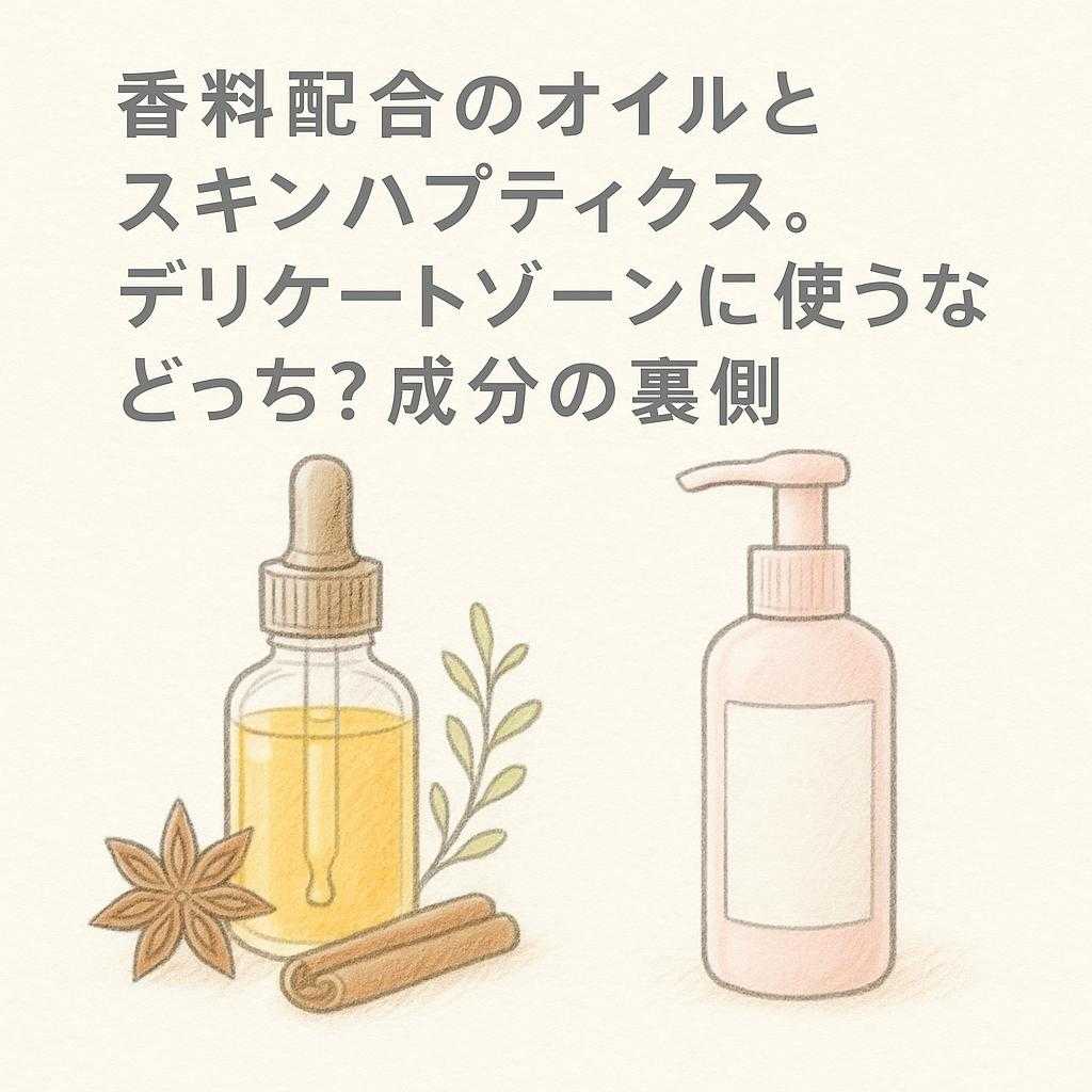 香料配合のオイルとスキンハプティクス。デリケートゾーンに使うならどっち？成分の裏側