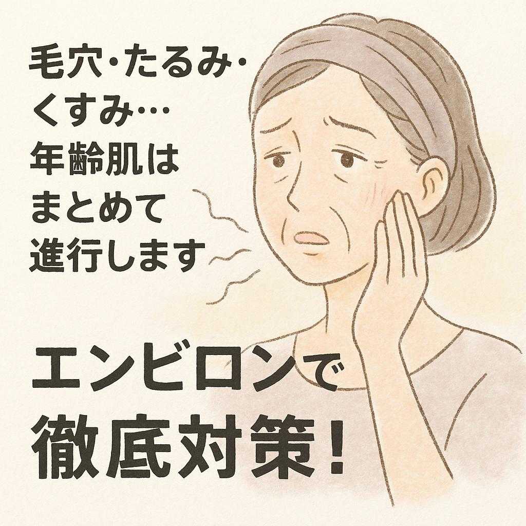 毛穴・たるみ・くすみ…年齢肌はまとめて進行します エンビロンで徹底対策!